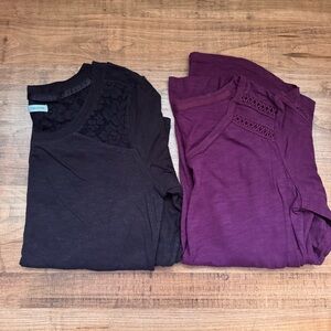 Maurice’s Medium Lace Long Sleeve Top Bundle Black & Burgundy Boho